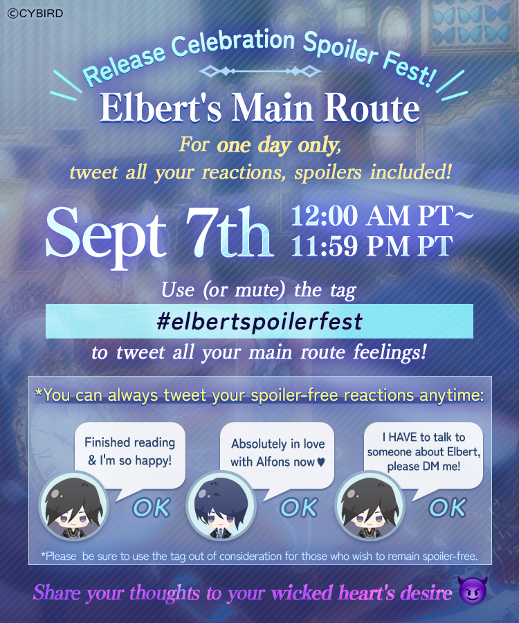 ikevil_en's tweet photo. 🍎Elbert's Route is Out Now🍎

The time is now to QRT with the tag #elbertspoilerfest !

Write your curious thoughts, reactions &amp; hot takes on Elbert's Main Route for 24HRs only! 😌 

We want to hear everything!🍿

🔻PLAY NOW🔻
https://t.co/oHyj39aLNi

 #ikevil #otome https://t.co/GEtwZ6FXSR