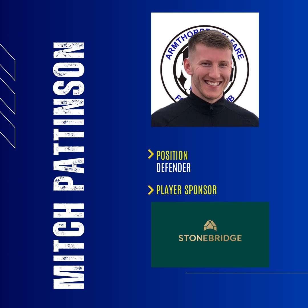 thewelfare's tweet photo. PLAYER SPONSORSHIP - MITCH PATTINSON

Mitch is kindly sponsored for 24/25 season by @stonebridgehome 

A massive thank you to Stonebridge for your kind support of Mitch and the Club. 

#UpTheWellie https://t.co/cY1KJgYmET
