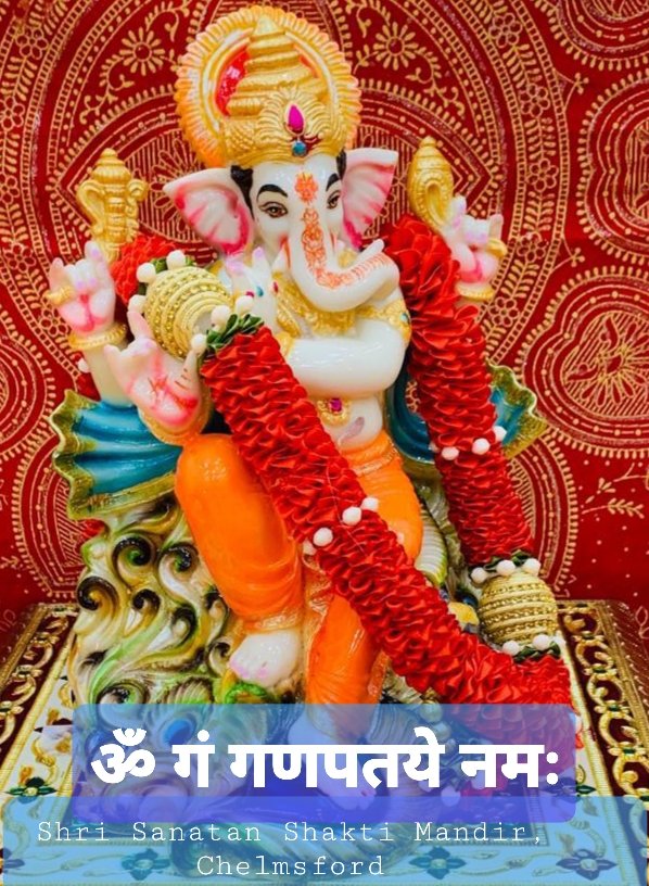 ChelmsfordHindu's tweet photo. Ganesh Chaturthi ki shubhkamnayen. Bolo Ganpati Bappa Morya!🎉🎊 https://t.co/dFx0LVV4yA