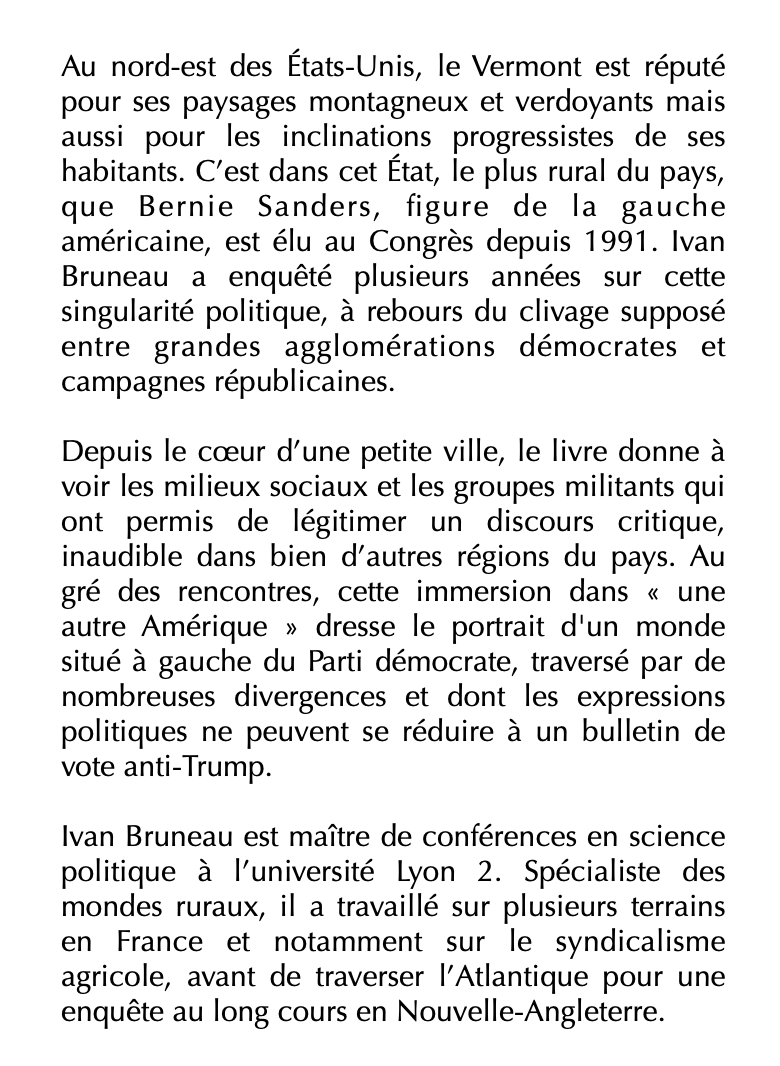 Ivan Bruneau - Au pays de Bernie Sanders 

Enquête sur une autre Amérique

À paraître en octobre aux éditions de l'EHESS