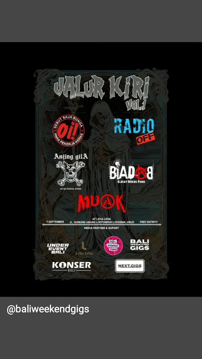Music Gigs in Bali Island. Festival musik di Pulau Bali.
Jangan lupa datang dan saksikan!!!
#gigs #music #perform #festival #parade #band #bands #events #event #acara #bali