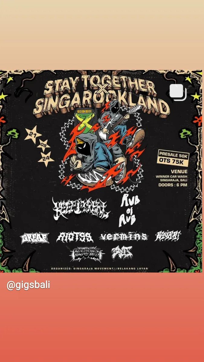 Music Gigs in Bali Island. Festival musik di Pulau Bali.
Jangan lupa datang dan saksikan!!!
#gigs #music #perform #festival #parade #band #bands #events #event #acara #bali