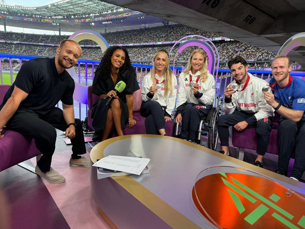 billywhizz (@billymonger) on Twitter photo Final <a href="/C4Paralympics/">C4 Paralympics</a> show today covering the athletics, from an absolutely PACKED Stade de France today 🥺 BUT honestly what a lineup we had in the studio!! 🤩
🥈 in the 4x100m universal relay, HUGE congrats <a href="/AliSmith_T38/">Ali Smith</a> <a href="/Sam_Kinghorn/">Samantha Kinghorn</a> <a href="/shawzac/">Zac Shaw</a> <a href="/JonniePeacock/">Jonnie Peacock</a> 👏🏼 Final <a href="/C4Paralympics/">C4 Paralympics</a> show today covering the athletics, from an absolutely PACKED Stade de France today 🥺 BUT honestly what a lineup we had in the studio!! 🤩
🥈 in the 4x100m universal relay, HUGE congrats <a href="/AliSmith_T38/">Ali Smith</a> <a href="/Sam_Kinghorn/">Samantha Kinghorn</a> <a href="/shawzac/">Zac Shaw</a> <a href="/JonniePeacock/">Jonnie Peacock</a> 👏🏼