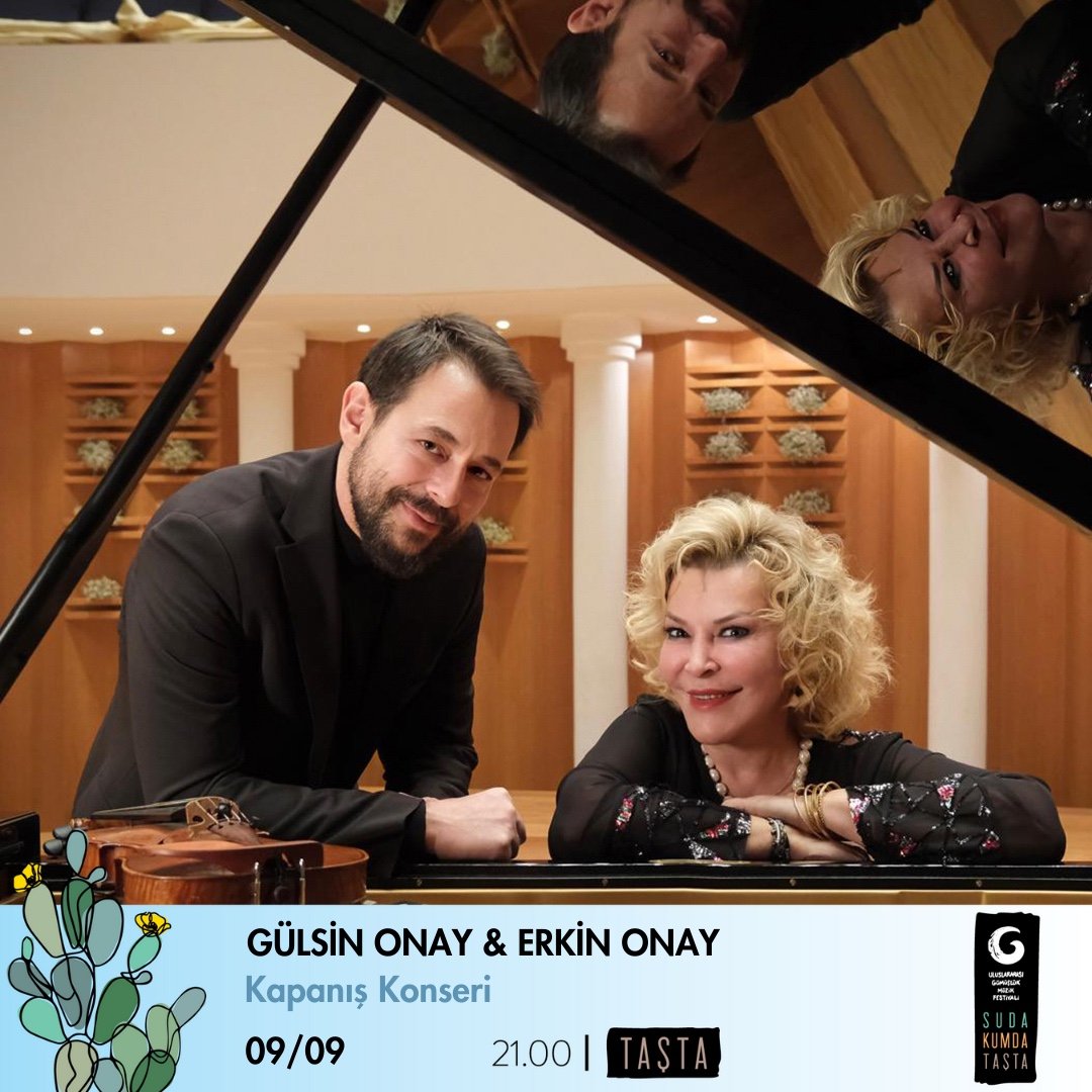 Ve 9 Eylül’deki kapanış konseriyle 21. Gümüşlük Müzik Festivali’nin bu sezon için sonuna geliyoruz. 
Devlet Sanatçısı, değerli sanat danışmanımız Gülsin Onay, sahneyi oğlu keman sanatçısı Erkin Onay’la paylaşacaklar. 
biletix.com/etkinlik/3NV19…