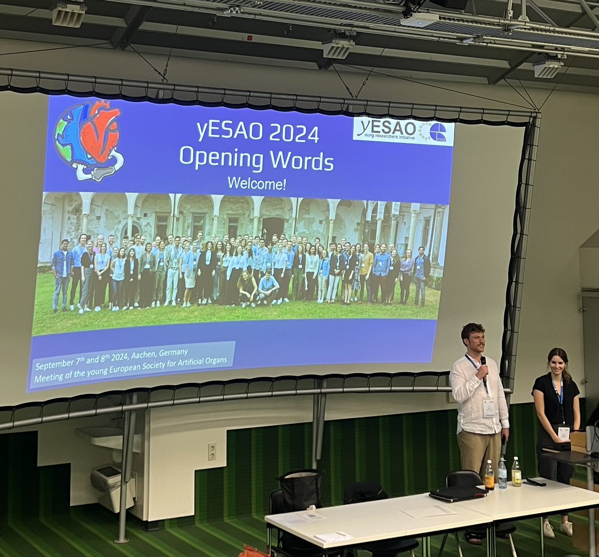 yESAO has already started!!! 👏 👏 👏 

We had the yESAO Opening Words with our youngESAO presidents: Tom and Isabell. 

Welcome to Aachen, and welcome to yESAO24!

Feel free to share your experiences and questions on social media. We're excited to see you around and your posts.