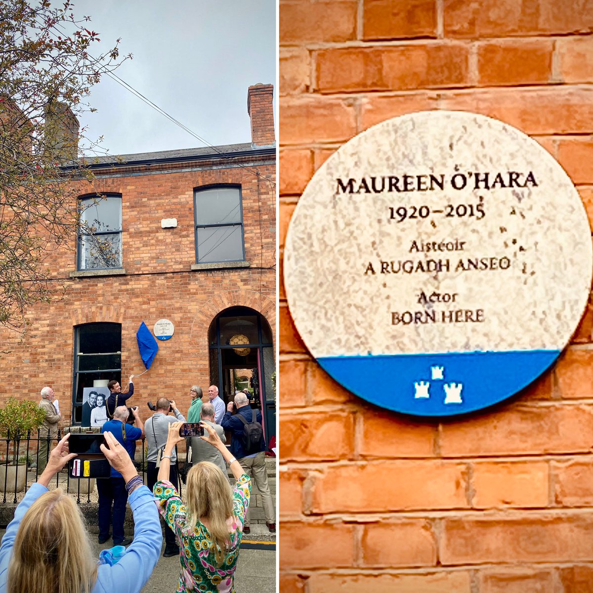 The Queen of Technicolor - plaque for Maureen O’Hara unveiled in Dublin today. “Above all else, deep in my soul, I’m a tough Irishwoman”