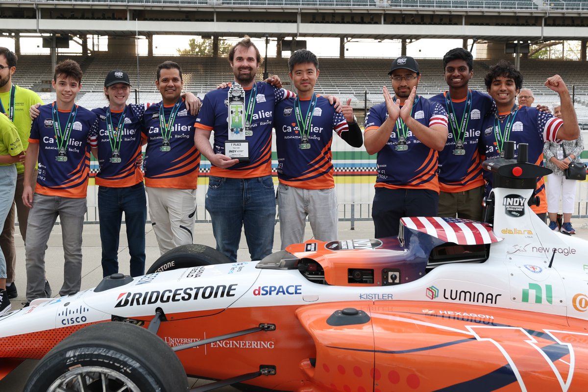 Madhur Behl (@behlmadhur) on Twitter photo We did it! đ Winners of the <a href="/IndyAChallenge/">Indy Autonomous Challenge</a> time-trial competition setting a fastest <a href="/IMS/">Indianapolis Motor Speedway</a> lap record of 52.62s with average speed of 171.011 mph! #wahoowa !
<a href="/UVA/">UVA</a> <a href="/UVAEngineers/">UVA Engineering</a> We did it! đ Winners of the <a href="/IndyAChallenge/">Indy Autonomous Challenge</a> time-trial competition setting a fastest <a href="/IMS/">Indianapolis Motor Speedway</a> lap record of 52.62s with average speed of 171.011 mph! #wahoowa !
<a href="/UVA/">UVA</a> <a href="/UVAEngineers/">UVA Engineering</a>
