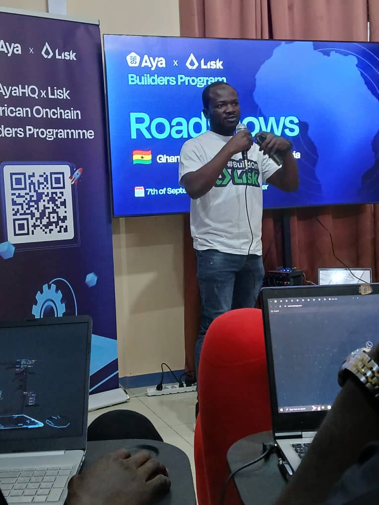 godtenkorang72's tweet image. @LiskHQ: Introducing more about Lisk.
Don’t miss this chance to be a Web3 pioneer! 🌍
@ayahq_   
#LiskXAyaRoadshow
#onchainBuildersProgram
#GoLisk
#Buildonlisk
#LiskGhana
