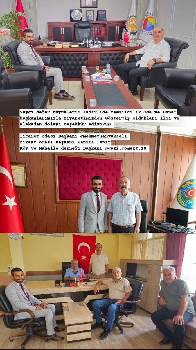 LColakca's tweet image. Saygı değer büyüklerim Kadirlide temsilcilik,Oda ve Esnaf başkanlarımızla ziyaretimizden Göstermiş oldukları ilgi ve alakadan dolayı teşekkür ediyorum.