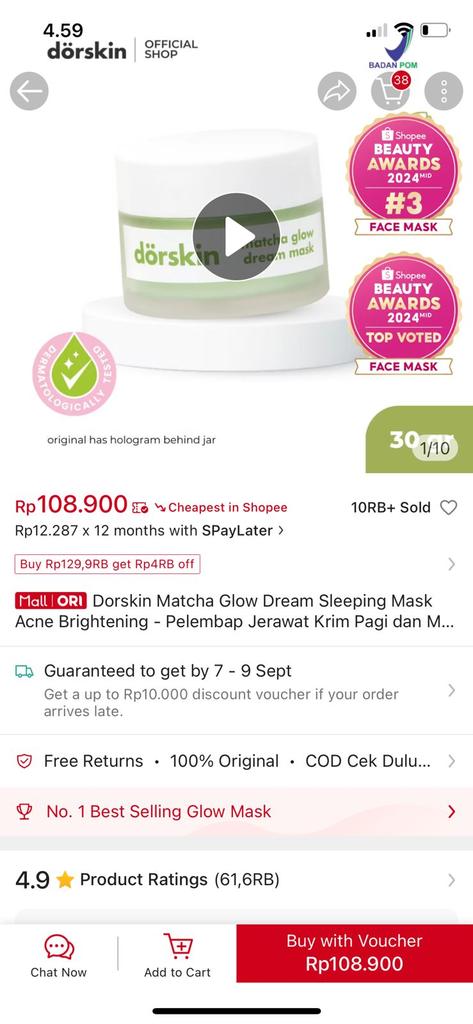 athenaadistia's tweet photo. Kapan lagi dapet Dorskin Matcha Sleeping Mask SEMURAH INI? DISKON gede, siap dijual di Shopee buat nambah cuan! https://t.co/O6JCioTgMi #JadiJutawan #RAENApps @OfficialRaena https://t.co/TsOkS5Zwat