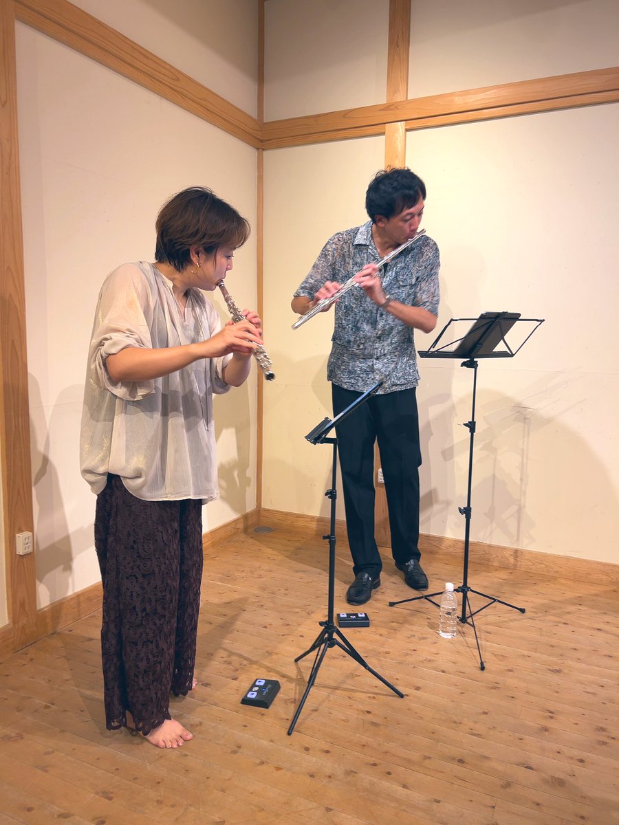 久斗理恵さん×坂本楽さんデュオコンサート聴きに行きました♪深くてあったかくて情熱的な音に恍惚として聴き入り＊＊ほくほくです。オリジナルもバキバキにカッコよくてフルートらしい歌の部分もあってとても素敵で😍もう一度聴きたいなぁ。
