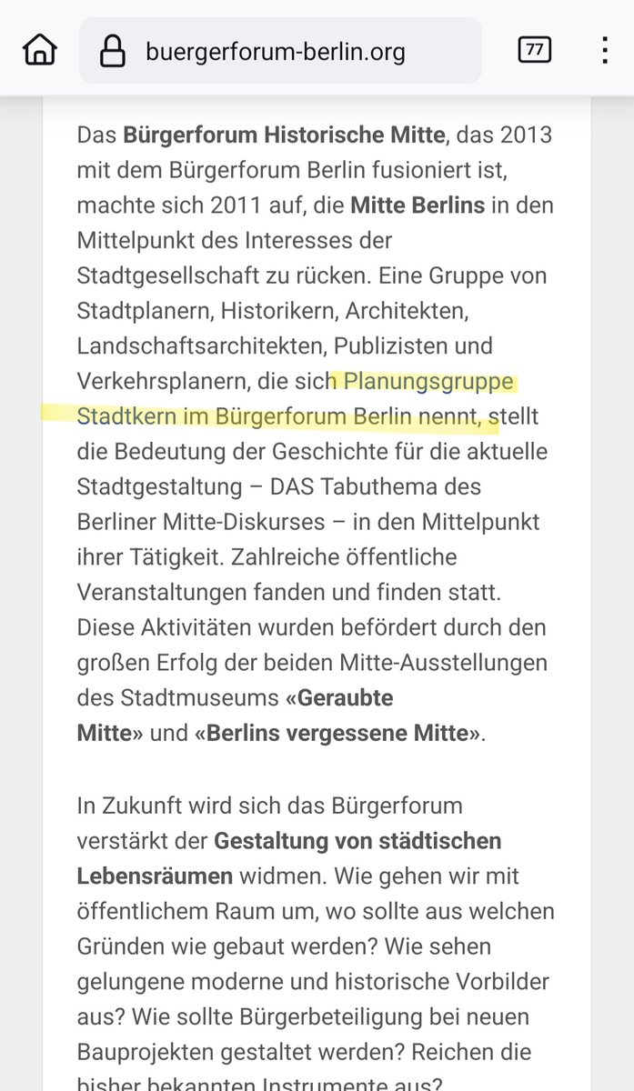 olekloss's tweet photo. @NicolasSustr Bürgerforum e.V. war dieses mal auch Mitveranstalter des Festes. Da ist die Planungsgruppe angesiedelt. Wenn man auf den Link zur Planungsgruppe klickt, dann Aktuelles, dann kommt man auf Goebels FB Seite Berlins Historische Mitte Wiederbeleben, Powered by: Mitte Stiftung.🤡 https://t.co/qgkkIXUVh2