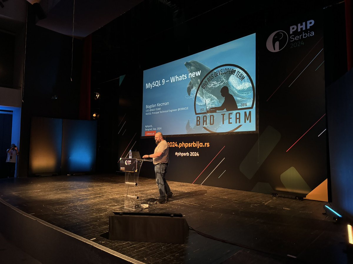 🔥Up next at PHP Serbia 2024: Bogdan Kecman dives into MySQL 9.0 – What’s New! Learn about AI integration, high availability without NDB Cluster, and the powerful features of Heatwave.

#MySQL #php #phpsrb #AI #conference
