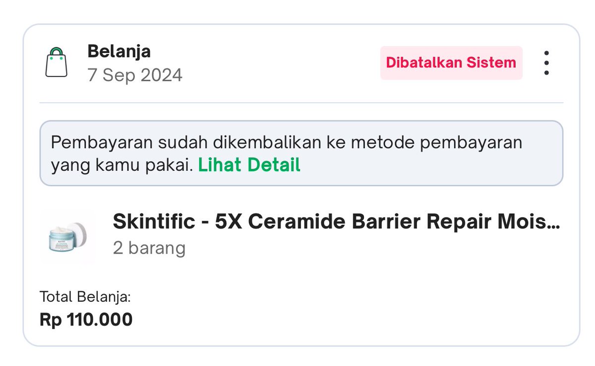 Selalu ga niat kasihh pocer. Katanya terindikasi pelanggaran. Pelanggarannnya apa kocakk. Aku cuma pakai voucher yg dikasih bayarnya juga pake GOPAY. Mana ga balik vouchernya <a href="/tokopedia/">Tokopedia</a> <a href="/TokopediaCare/">TokopediaCare</a>
