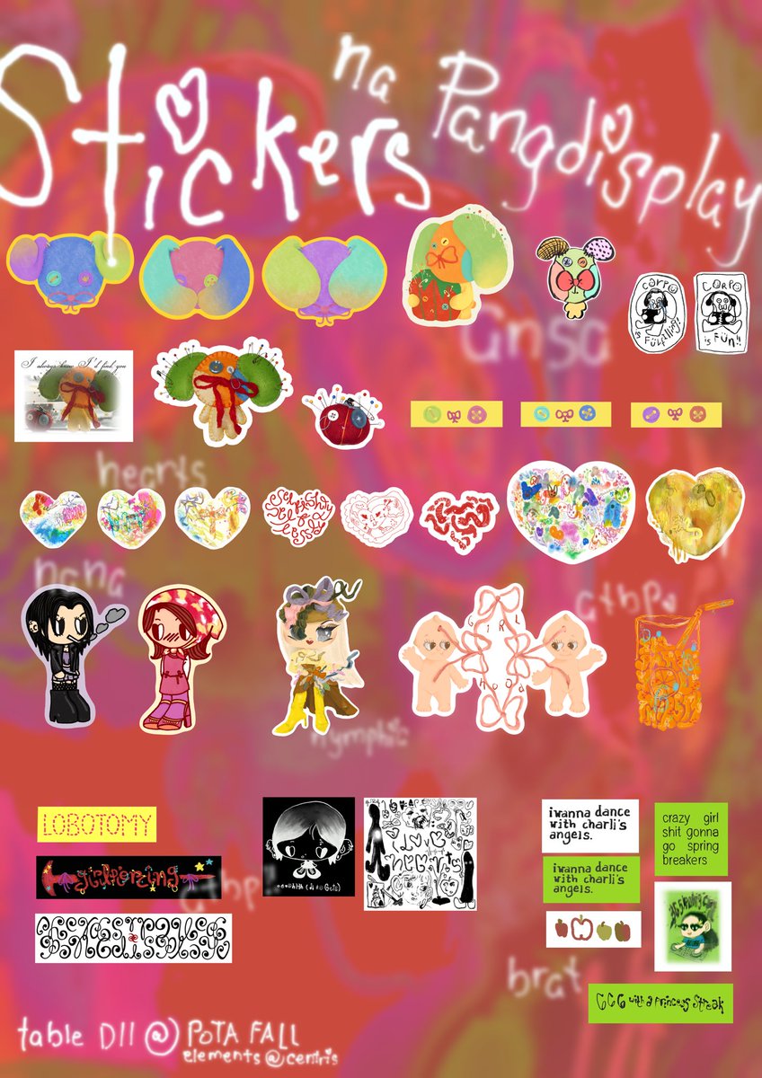 pangdisplay's tweet photo. hie!! sharing w u all an overview of the stuff i’ll bring w me on Patron of The Arts: Fall next weekend 💛🍁 #PoTAFall 

📅september 14-15, 2024
📌table D11, elements at centris, quezon ave
⏰ 10am-8pm

stickers catalog (1/2): https://t.co/qQehoFdaZ7