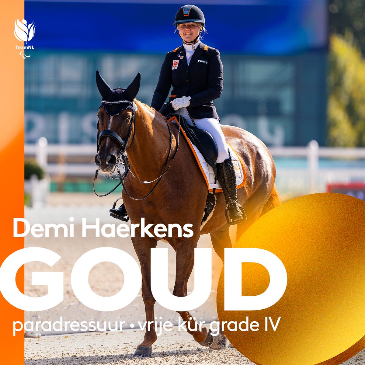 TeamNLtweets's tweet photo. Een gouden combinatie! 🥇

Demi Haerkens pakt met haar Daula het goud in de paralympische individuele finale vrije kür. 

Een duidelijke overwinning met een score van 83.390%!

#TeamNL | #Paris2024 https://t.co/3wa5OzWQQR