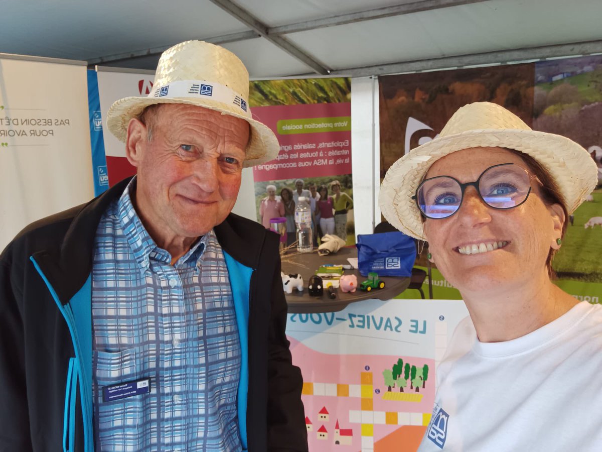 msacn1450's tweet image. La MSA vous accueille à la foire de #Lessay ! Venez à la rencontre de Daniel, délégué MSA et Virginie, animatrice territoriale 😊 #ElusMSAenAction