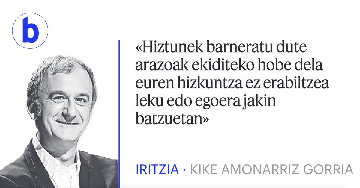 ✍️🏽 'Zenbatek egingo du euskaraz 2075. urtean?', <a href="/KikeAmonarriz/">Kike Amonarriz</a>​en #Iritzia, BERRIAn. Irakurri hemen  👇🏽

berria.eus/iritzia/artiku…