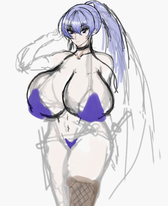 休日なのでちょっと絵を描き描き……。
水着秋山凛子を描いていきたいなぁ…… 