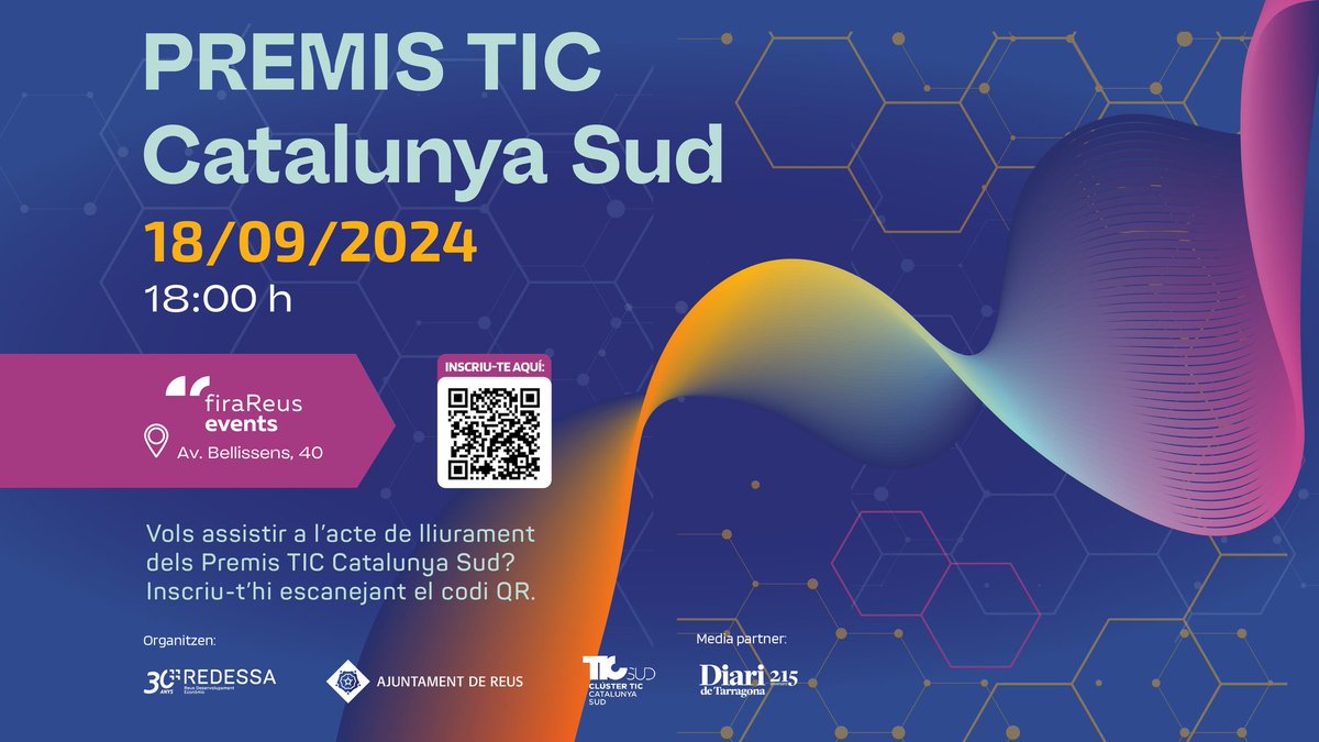 coetic's tweet photo. 1ª edició del "Premis TIC de la Catalunya Sud", organitzat pel #ClústerTIC i @redessa_reus
L'objectiu és reconèixer, premiar i visibilitzar les empreses i projectes tecnològics que han contribuït al desenvolupament del sector a Cat Sud.
https://t.co/pbUnILul2q
 #30AnysRedessa https://t.co/2NKk1JEq1k