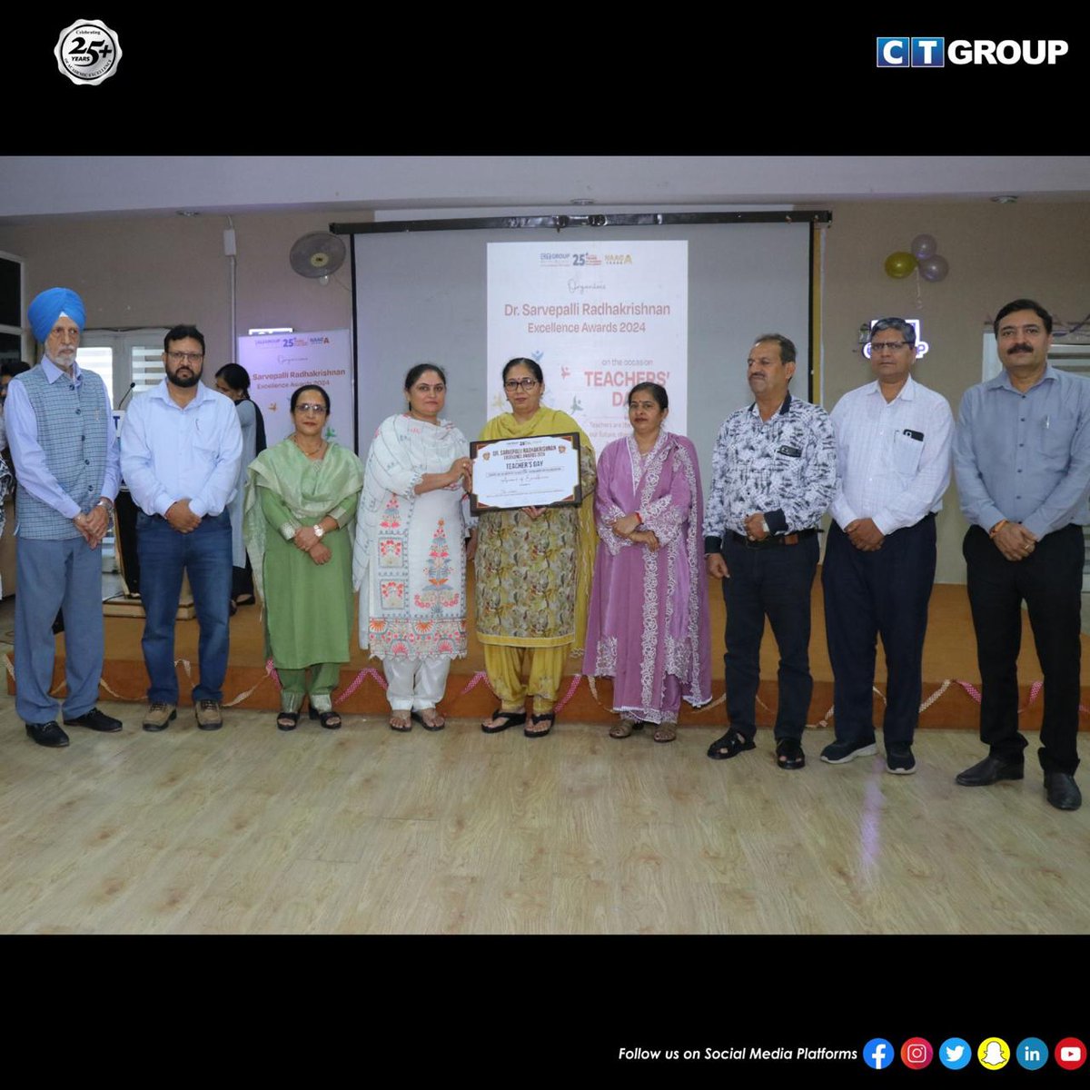 CTGroupshahpur's tweet photo. Honoring the architects of our future at the Dr. Sarvepalli Radhakrishnan Excellence Awards 2024—celebrating the dedication and impact of our teachers on this special Teachers' Day.
#ctgroup #teachersday #awardsofexcellence #honor #dedication #teachers #proud #celebrations https://t.co/xH0zeg6LGg