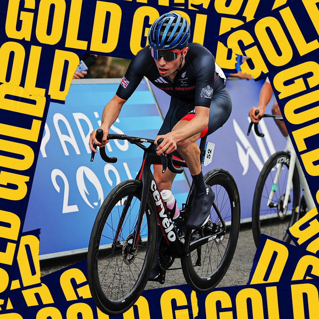 BritishCycling's tweet photo. GOLD FOR FIN GRAHAM! 🥇
Defying the odds and beating the French riders on home soil 💪
#Paris2024 #Paralympics #IAmLimitless https://t.co/EjGSHb56Hz
