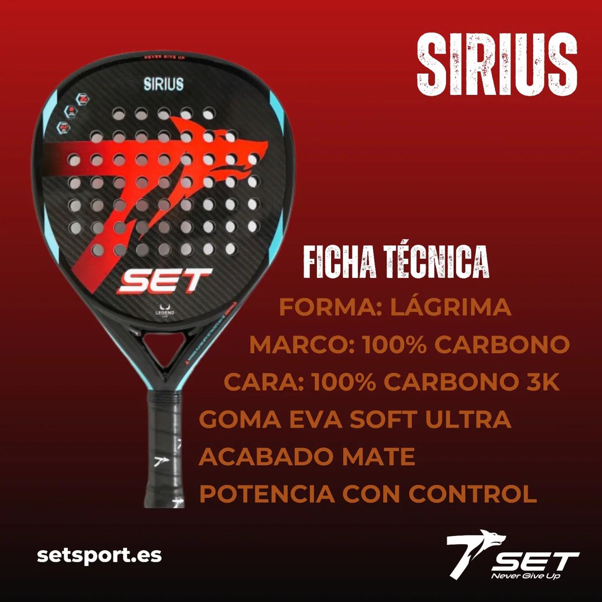 🤩 #Sirius🎾 

➡️ Pala para jugadores de nivel medio alto que buscan gran comodidad en una pala sin perder potencia.

👉🏽 Capa de carbono en las caras y acabada en Mate y arenado especial para los efectos de la bola.

💥 Hazte con tu SIRIUS is.gd/pKrxz7

#SET #SETPadel