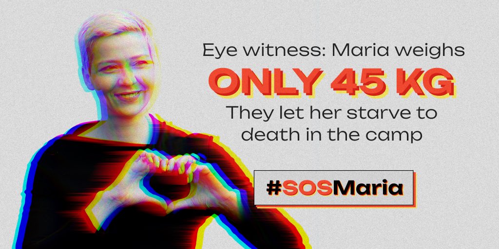 Four years ago today, my sister <a href="/by_kalesnikava/">Maria Kalesnikava</a>  was abducted in #Minsk. Now she’s in isolation, denied medical care, and starving. Her health is critical. She must be freed immediately, even through an international exchange. This is a matter of life and death #sosmaria #belarus
