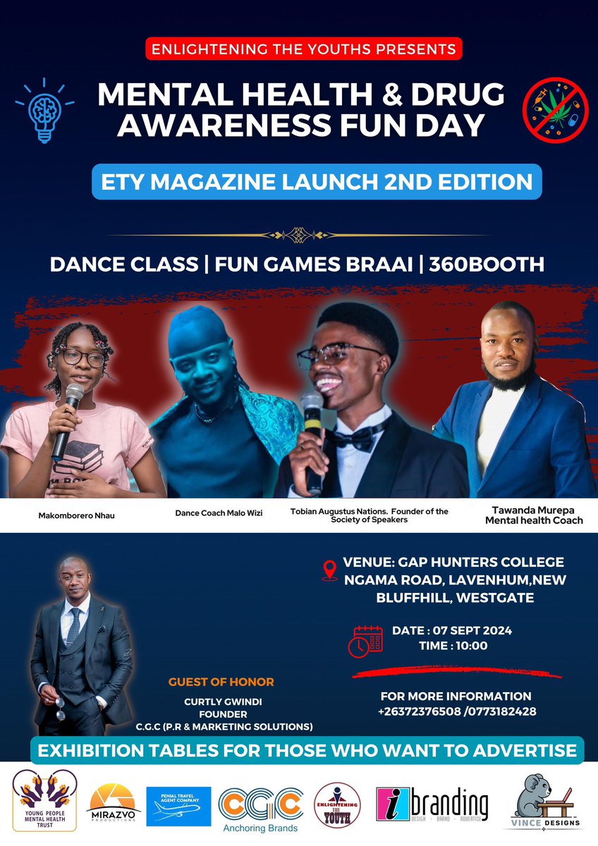 Championing Mental Health &amp; Drug Awareness Today In Westgate, Harare. Thank You Enlightening The Youth For The Invitation To Be Your Guest Of Honour. 🙏🏽 Powered By C.G.C 🍊