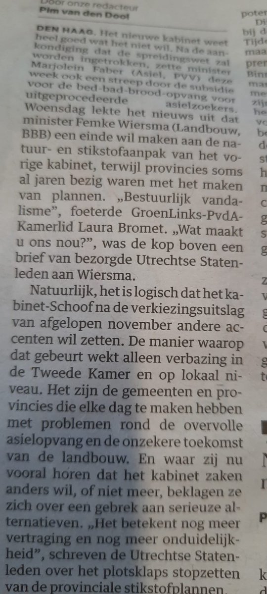 Brief “Wat maakt u ons nou?! Voortvarend door met plannen #landelijkgebied <a href="/ministerLVVN/">Femke Marije Wiersma</a> vordert, met heel veel #Statenleden die tekenen, uit álle #provincies! 

Maandag bieden we de brief aan. 

O.a. vermeld <a href="/nrc/">NRC</a> <a href="/rtvutrecht/">RTV Utrecht</a> <a href="/ANPnieuws/">AlgemeenNl Persburea</a> <a href="/RTLnieuws/">RTL Nieuws</a> 

Sterk signaal, hard nodig.