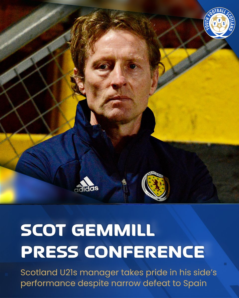yfst's tweet photo. 𝗙𝗘𝗔𝗧𝗨𝗥𝗘𝗗 𝗠𝗔𝗧𝗖𝗛 🎙️📝  

Scot Gemmill took pride in his side's performance after Scotland U21s fell to a bitter 2-1 loss to Spain in their UEFA Euro U21 Qualifier at Tynecastle last night.

@jackrogers0n reports ▶️  https://t.co/NgboIhBgfW https://t.co/RhuJkV3T2X