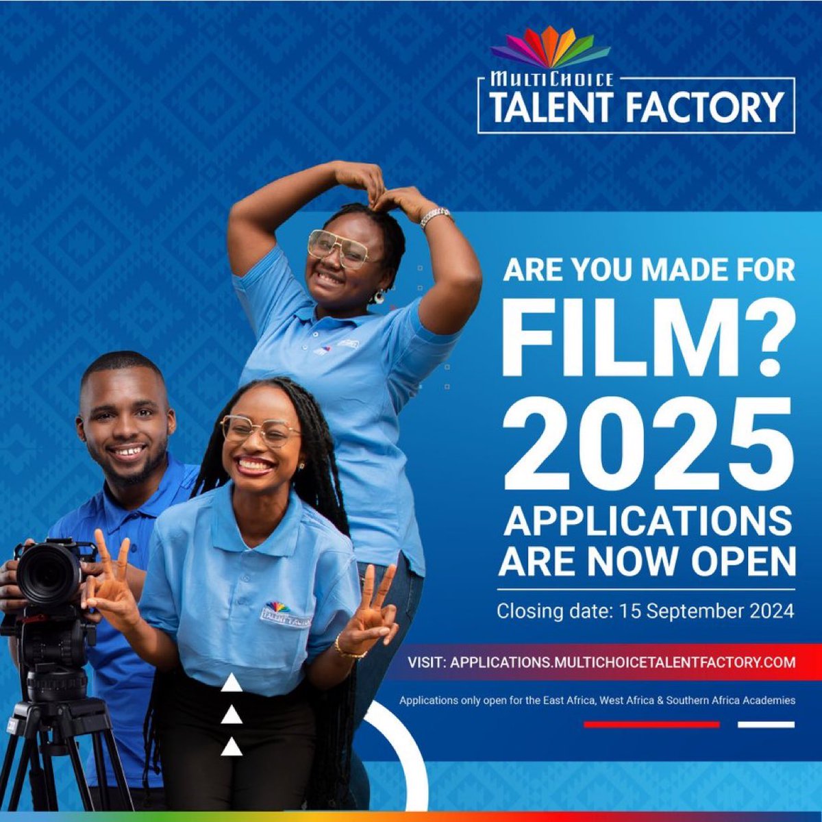 bamwinejnr's tweet photo. Passionate filmmakers, here’s your chance! 🎬✨ @MultiChoiceGRP is offering an all-expenses-paid opportunity to help you achieve your dreams ✅

Apply for the #MTF2024 Academy by Sept 15th at https://t.co/jXTI3tXfnj

#MultiChoiceTalentFactory https://t.co/0y5k5YumZu