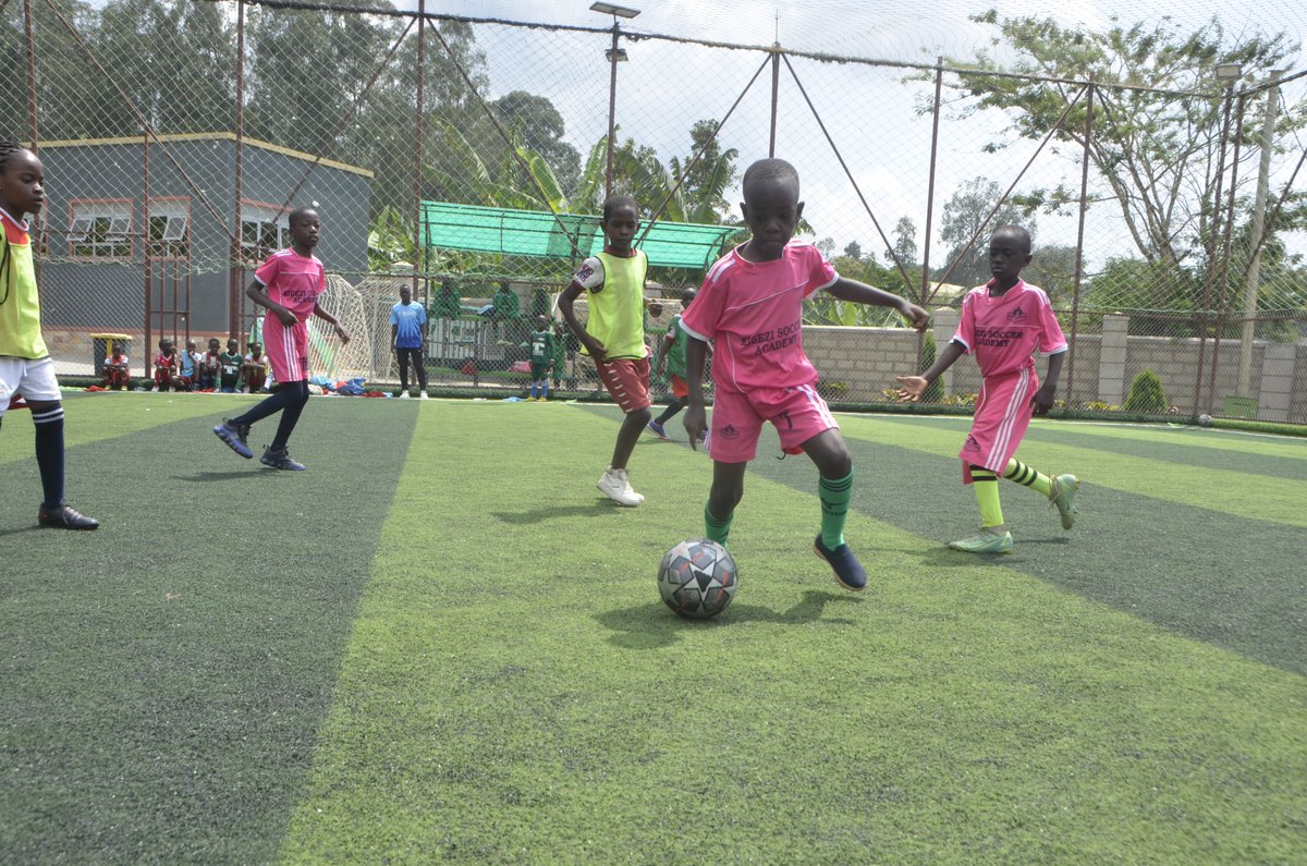 Brooklyn enjoying his game in U8s at Green Park in Mbarara #KigeziSoccerAcademy