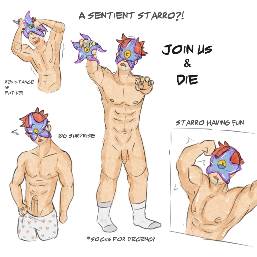 Tired of Studying, sooooo doodled a concept I had of a sentient Starro having some fun 💫