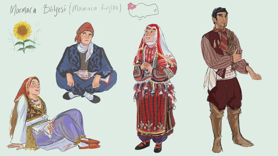traditional clothing of turkiye by region 🌸 thread

marmara region