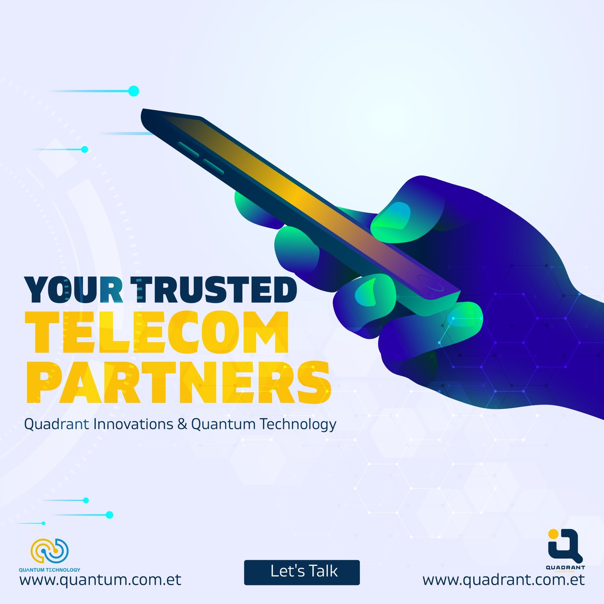 QuadrantInnovat's tweet photo. For 5+ years, Quadrant Innovations and Quantum Technology have led Ethiopia's telecom industry with Ethio Telecom and Safaricom. Offering device financing and agent management, we bring innovative solutions! https://t.co/mMPoaPUsvW
