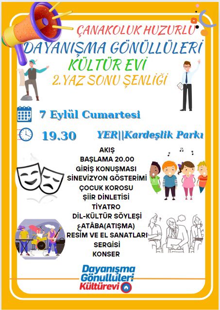 dayanismasol's tweet photo. Dayanışma Gönüllüleri Kültürevi’nde yaz sonu şenliğimizde buluşuyoruz.💫
#Hatay https://t.co/LiVkdsCKcY