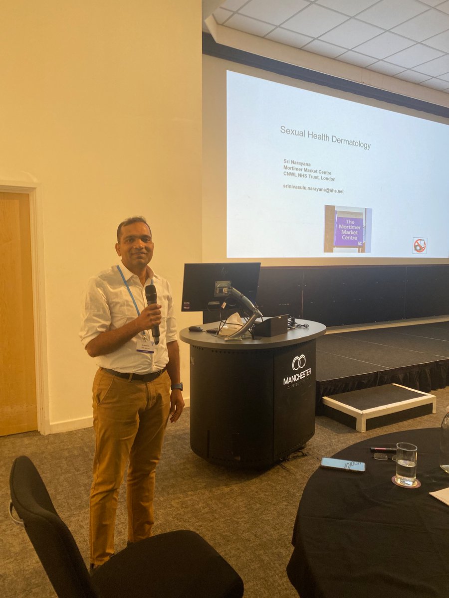 #bashhsas2024 Dr Sri Narayana giving a fascinating update on sexual health dermatology  <a href="/BASHH_UK/">BASHH</a>