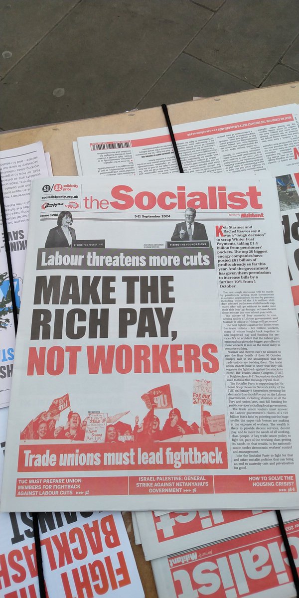 Come get your copy of The Socialist today. Usual location outside the metro bank in town.