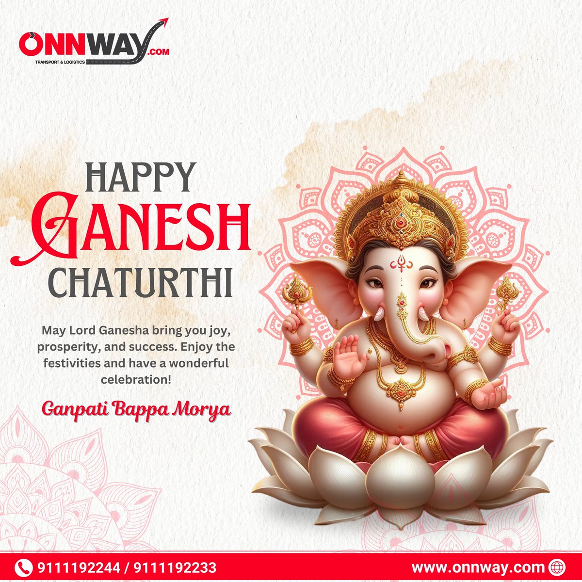 onnway_com's tweet photo. May Lord Ganesha bring prosperity, wisdom, and happiness to your life. Wishing you and your loved ones a joyful and blessed Ganesh Chaturthi! 🙏🐘✨ #GaneshChaturthi #Blessings #FestiveVibes #onnway https://t.co/JMToxsAcl9