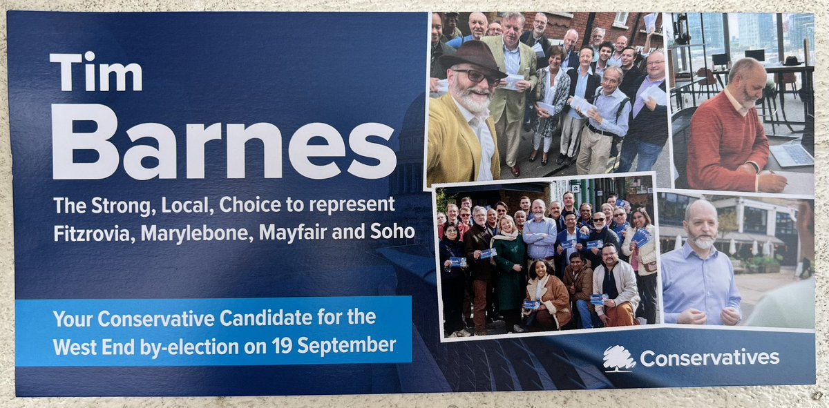 VoteTimBarnes's tweet photo. Fantastic turnout in support of my campaign for the #WestEndMatters by-election on 19 September!

Thousands of letters on local issues such as #pedicabs #ebikes and #ASB going out to target groups today along with canvassing across the ward!

Thanks to our guest @kevinhollinrake for his support and strong ideas as Shadow SoS for #Business and Trade.

Delighted to have support from @cwowomen @LGBTCons @CYoungWomen @ToryReformGroup and fellow #Westminster by-election candidate @JonnyGoff 

Please @VoteTimBarnes, your #StrongLocalChoice for #Fitzrovia #Marylebone #Mayfair and #Soho