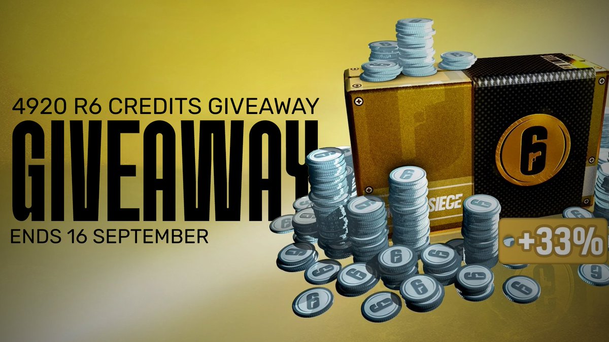 ‼️4920 R6 CREDITS GIVEAWAY‼️

How to Enter:
✅ Follow me <a href="/Odin_GFX/">ODIN 🇫🇷 @ SI2026</a> 
✅ Like and retweet
✅ Tag 2 players that you constantly carry 

Winner will be announced on the 16th of September