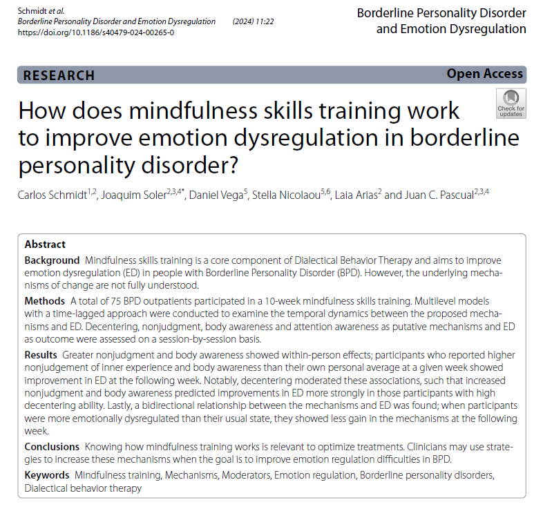 Carlos Schmidt (@carlosschmidtg) on Twitter photo Check out our new article on the mechanisms of change in DBT mindfulness skills training to enhance emotional dysregulation in borderline personality disorder , published with <a href="/SpringerNature/">Springer Nature</a>
doi.org/10.1186/s40479… Check out our new article on the mechanisms of change in DBT mindfulness skills training to enhance emotional dysregulation in borderline personality disorder , published with <a href="/SpringerNature/">Springer Nature</a>
doi.org/10.1186/s40479…