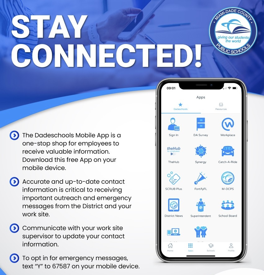 Parents, stay connected with the latest updates, resources, and important info by downloading the Dadeschools Mobile App! It's the easiest way to get real-time messages and stay informed. #YourBestChoiceMDCPS