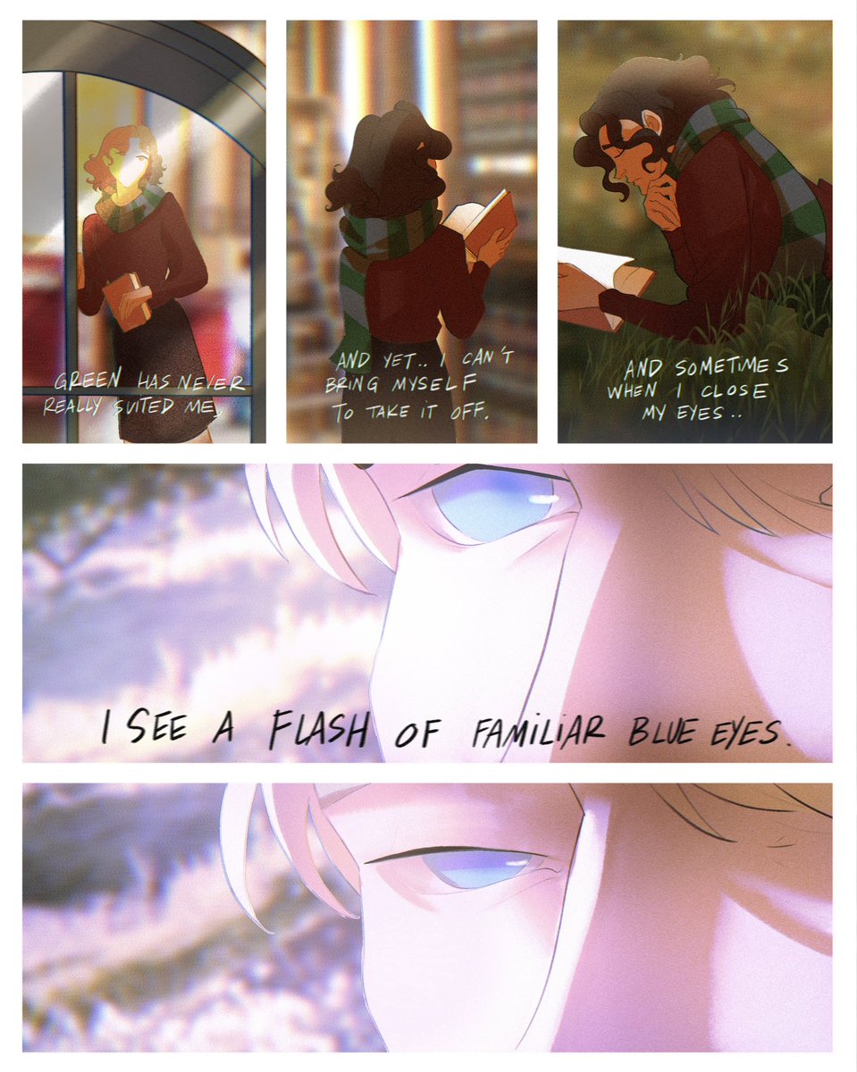 🍂 Day 5 : Undetectable Extension Charm #DramioneMonth late post on the bird app. Continuing with the Obliviate comic, present day Hermione’s pov.