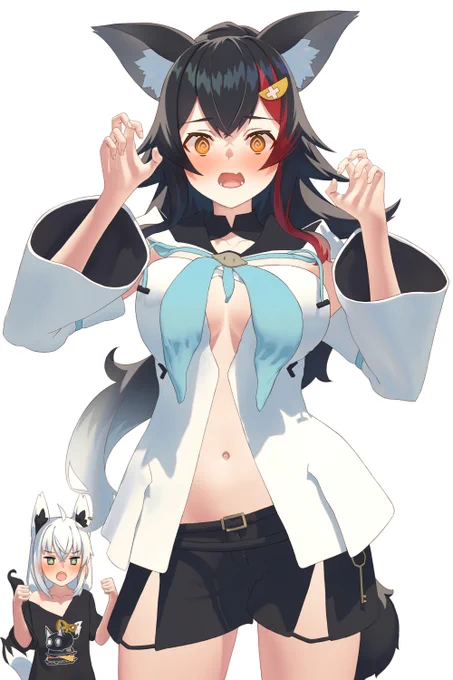 に゛ゃ～っ!!!#みおーん絵 #絵フブキ 