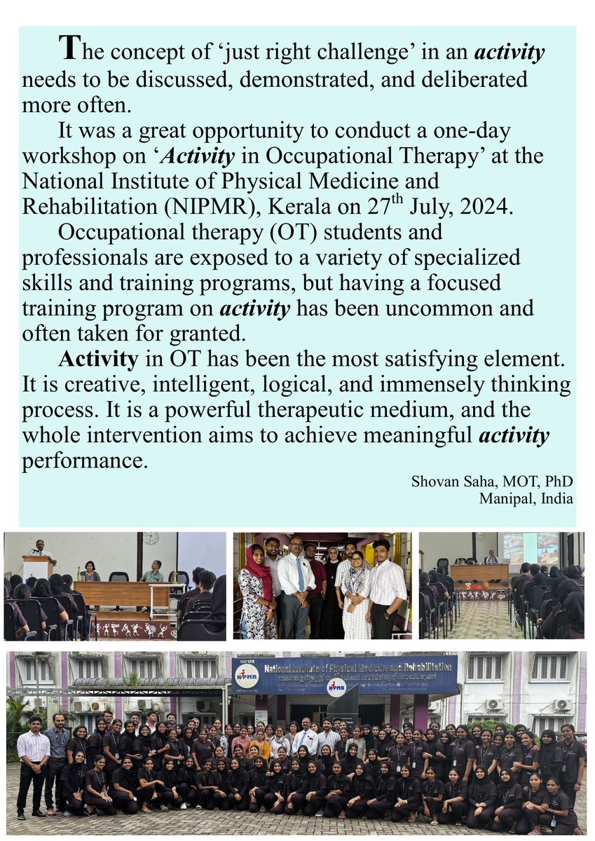Igniting the discussion on ‘activity’ in occupational therapy…#occupationaltherapy