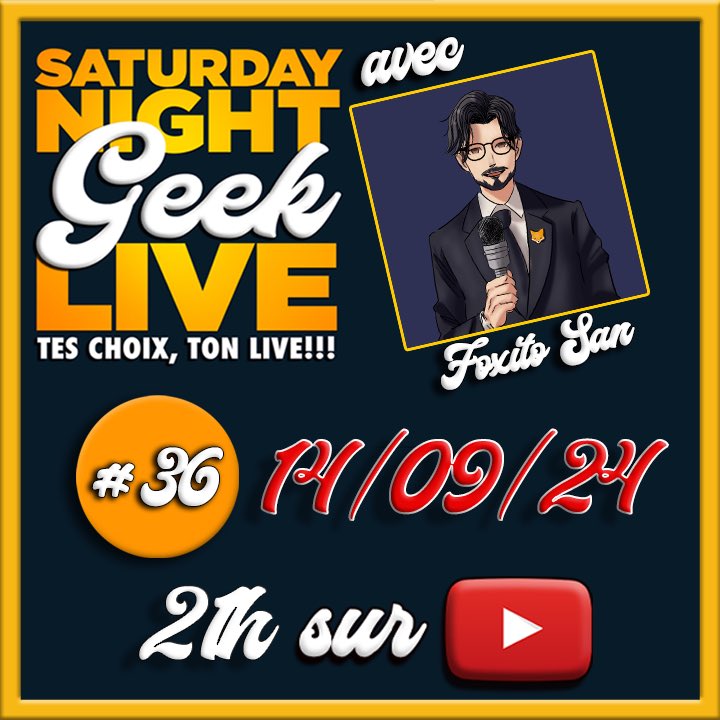 Le prochain SNGL, c’est le samedi 14/09/24 et ce sera par ici tinyurl.com/3dmknfxm 
C’est avec la jouasserie due à son rang que nous accueillerons <a href="/Foxito_san/">Foxito🦊</a> 

#geek #geekette #Geekworld #popculture #reviews #comics #series #films #cinema #lecturedumoment #manga