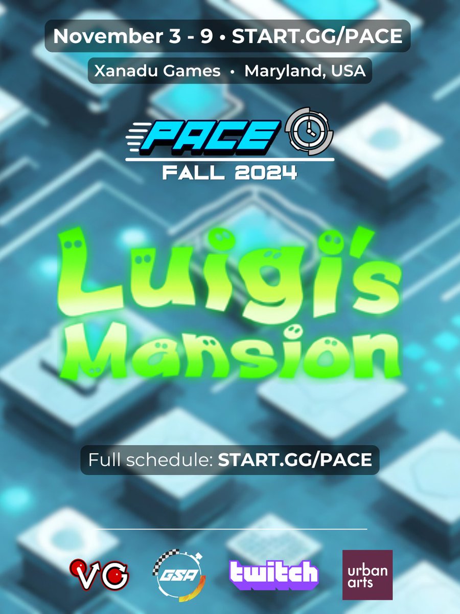 GlobalSpeedrun's tweet photo. A spooky new tournament's coming to PACE this November: Luigi's Mansion - 100%! 👻

Featuring:
Jovin4
Kaiiruns
MegaLightning
MakS54
Kryisu
HDlax
GlitchPhD https://t.co/lqPxcB8qYX