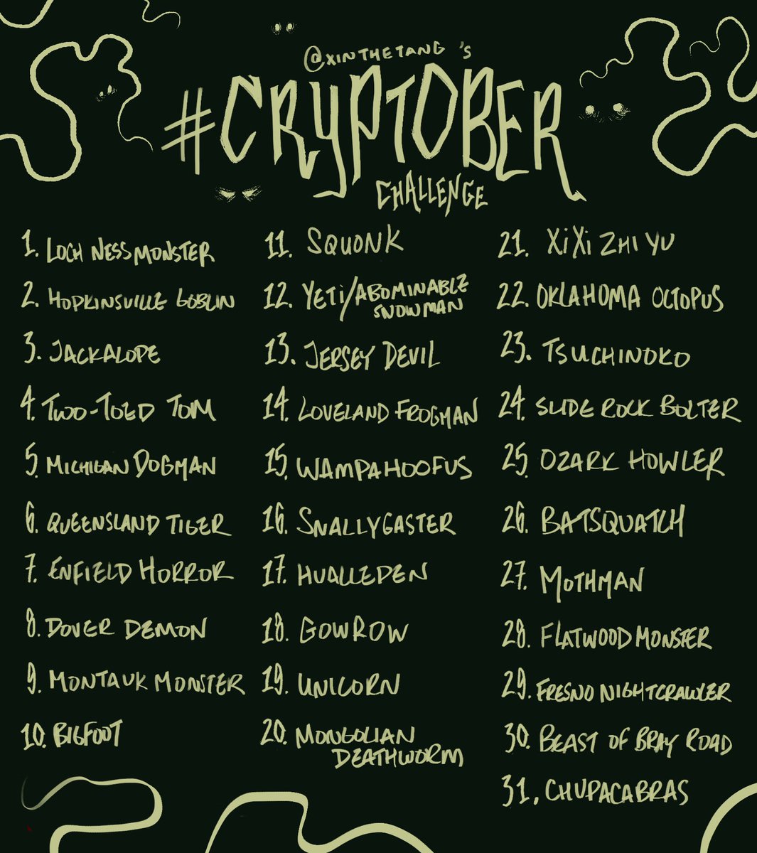 xinthetang's tweet image. TIS THE SEASON! I haven't done an October drawing challenge in a while so...I made my own! have fun y'all!
See u in a few weeks hehe